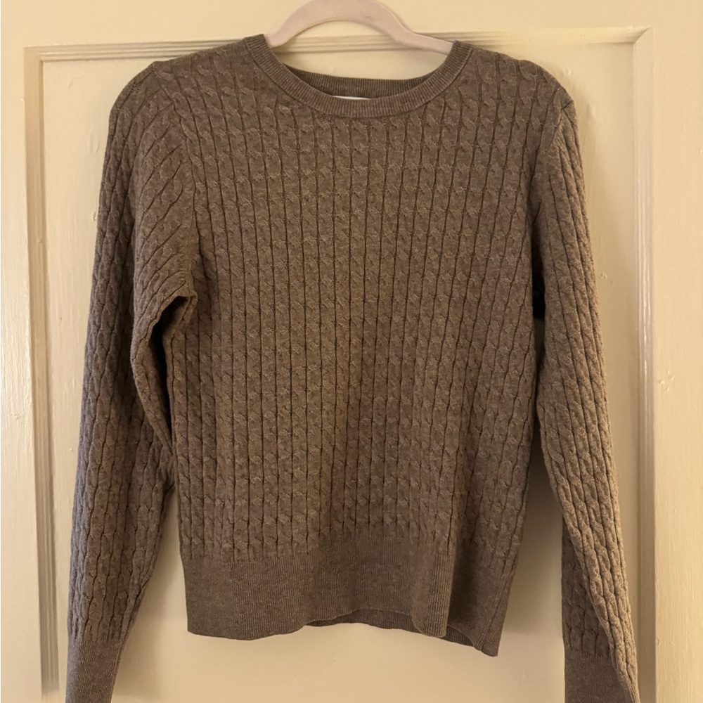 Classic Brown Cable Knit Sweater